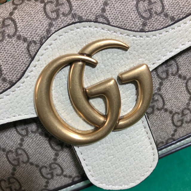 Gucci經典款女包 446744 古馳GG Marmont系列絎縫斜挎包 Gucci白色pvc鏈條女包  gqy1841